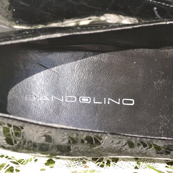 Bandolino Women's Black Crocodile Loafer Size 7.5 Block Heel - Picture 4 of 8